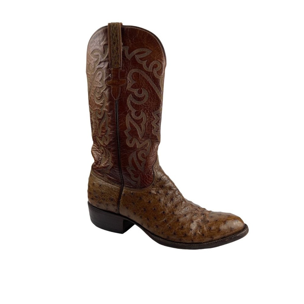 Lucchese Men's Barnwood FullOstrich Cowboy Boots Siz… Gem